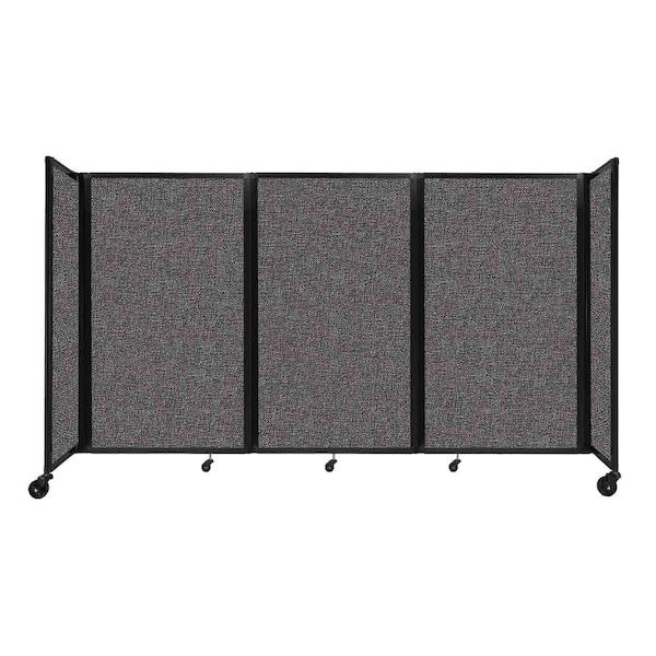 Room Divider 360 Folding Portable Partition 8'6" x 5' Charcoal Gray Fabric